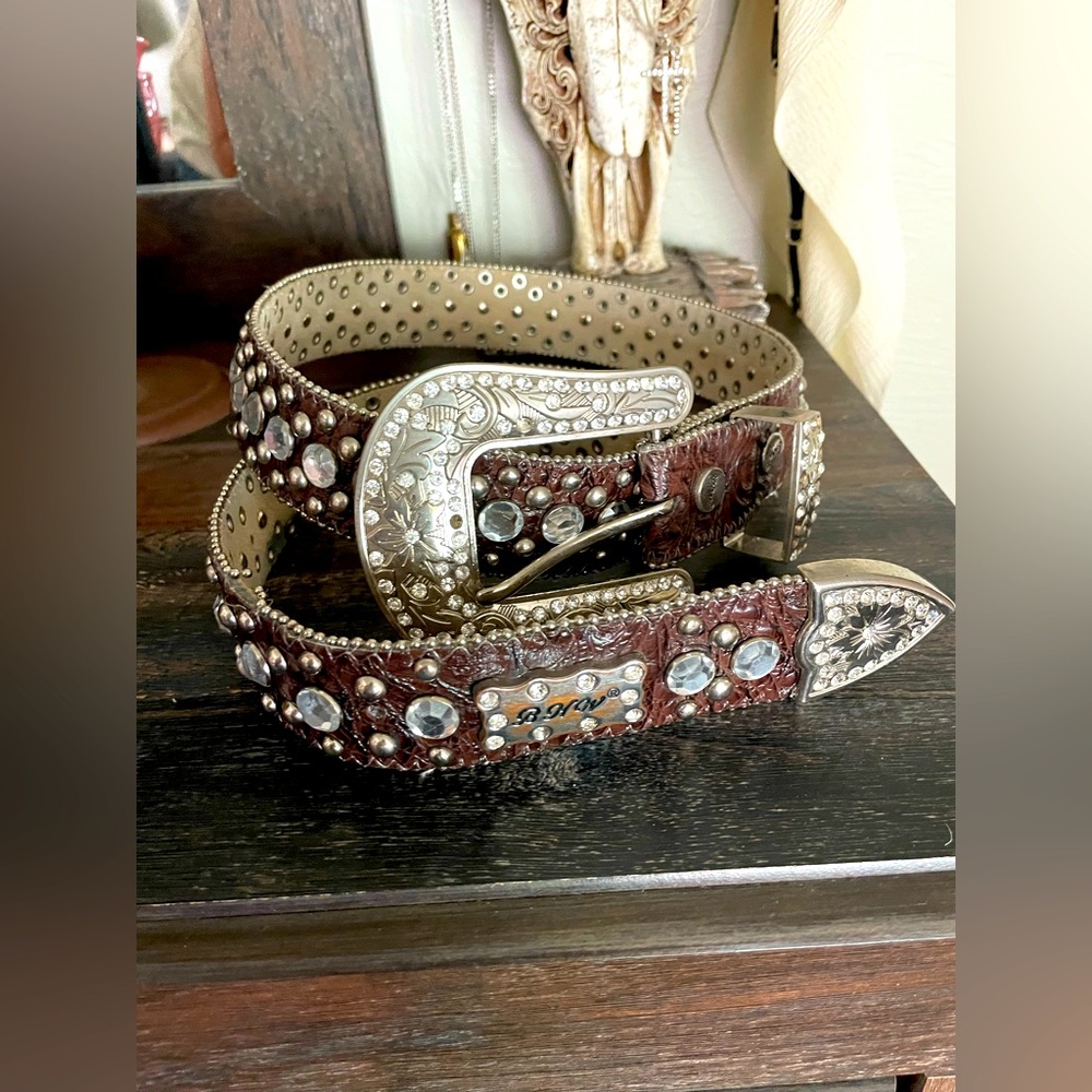 BHW Rhinestone Western Belt. Size:36